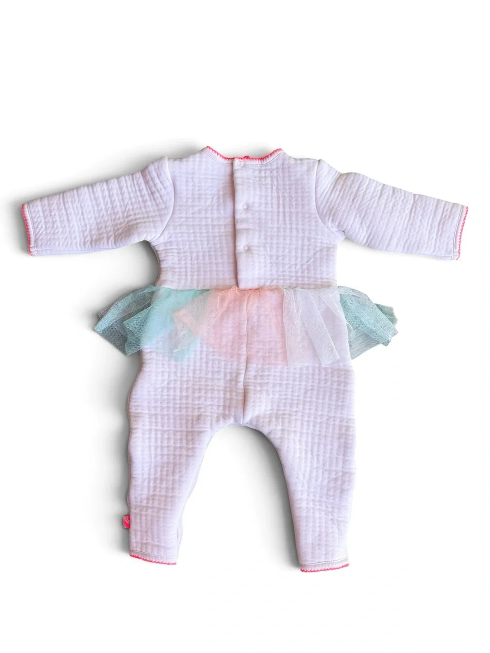 Billieblush Baby Girls Blush Pink Tulle Skirt One-Piece Romper